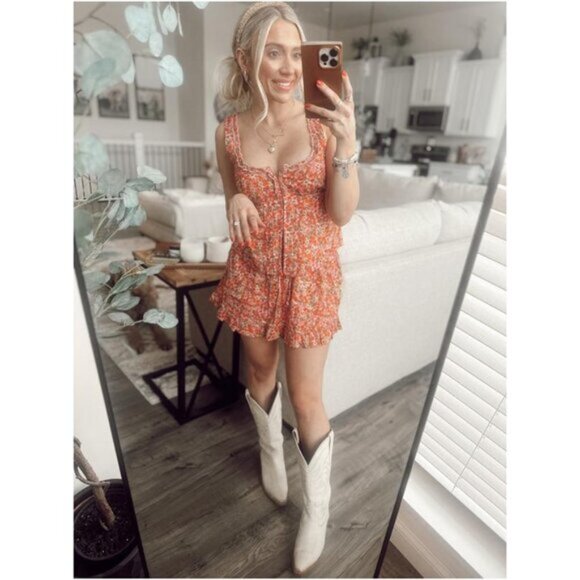 FREE PEOPLE Ellia Printed Set in Spring Blossom Combo Size X-Small NWT - Picture 3 of 16